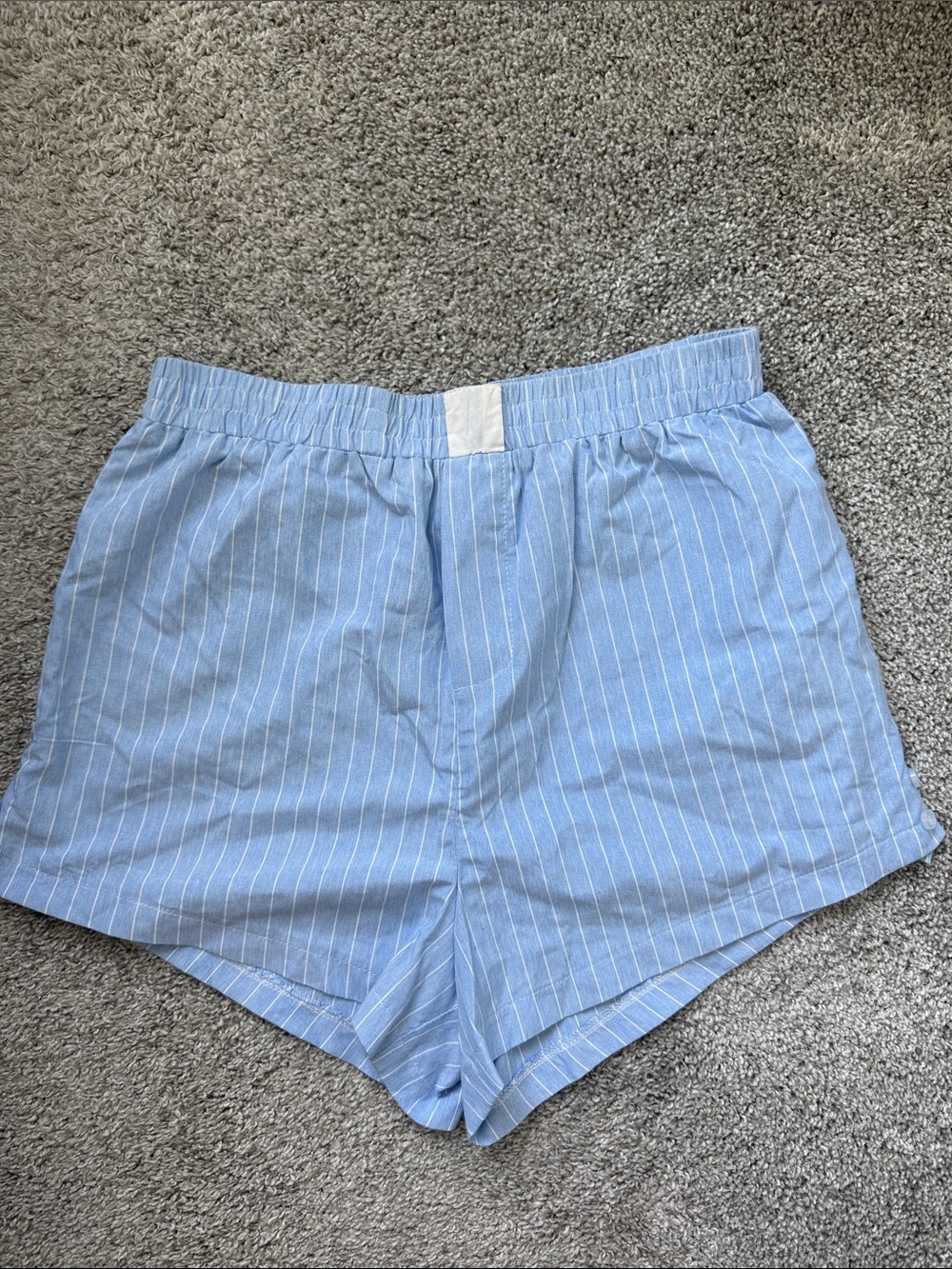 Light Blue Pinstripe Women's Shorts